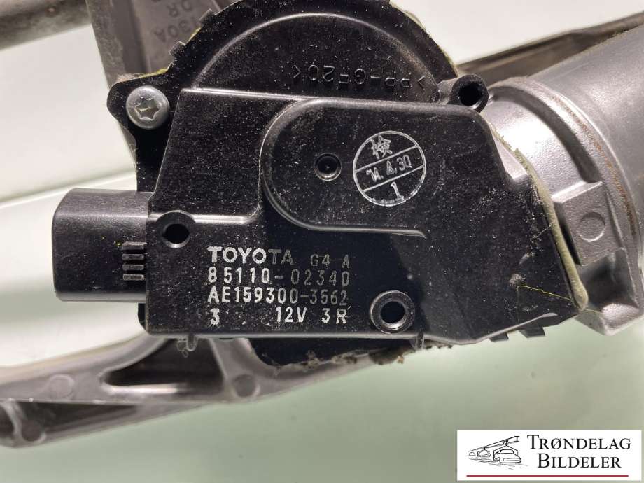 Viskermotor frontrute komplett m/overføring til Toyota Auris 2013-2015 (Type II, Fase 1) (85150-02300|85110-02340|)