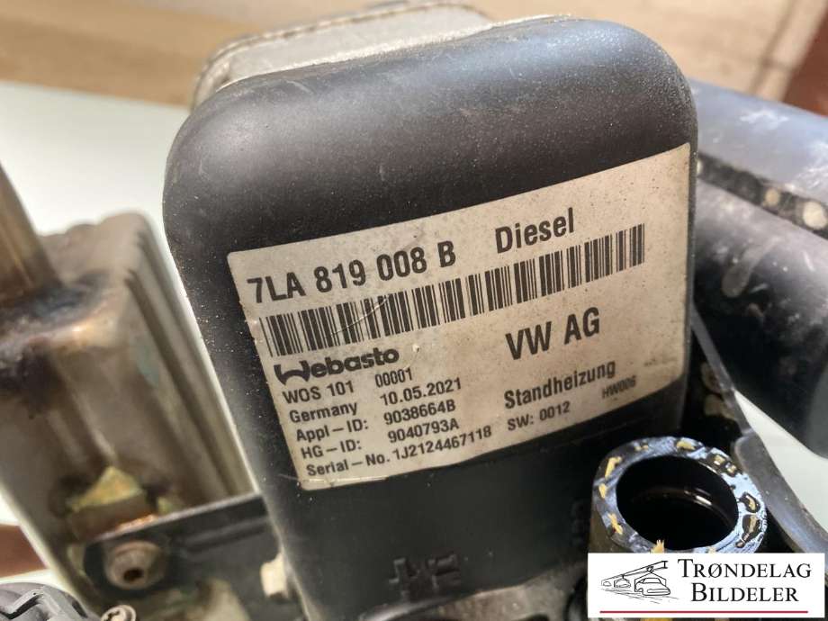 Dieselvarmer til VW Transporter / Caravelle 2019-->> (T6.1) (T6.1) (5WA 815 007 C|)