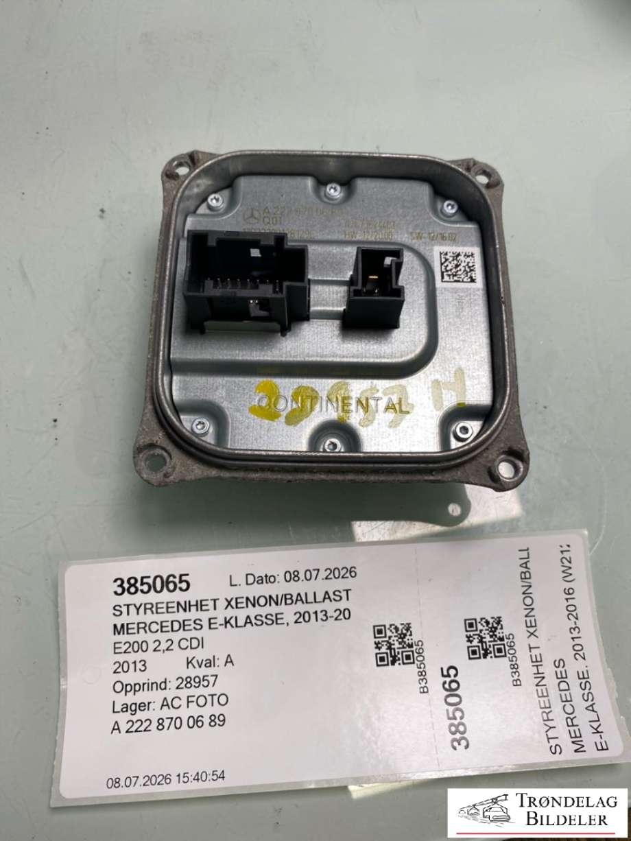 Styreenhet xenon/ballast til Mercedes E-Klasse, 2013-2016 (Fase 2) (W212) (W212) (A 222 870 06 89)