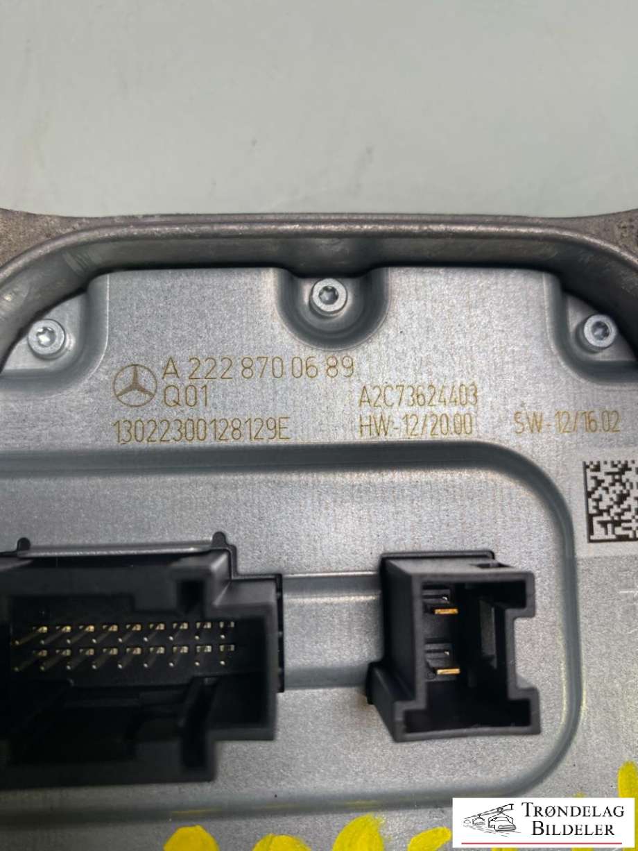 Styreenhet xenon/ballast til Mercedes E-Klasse 2013-2016 (Fase 2) (W212) (W212) (A 222 870 06 89|A 222 870 07 89|)