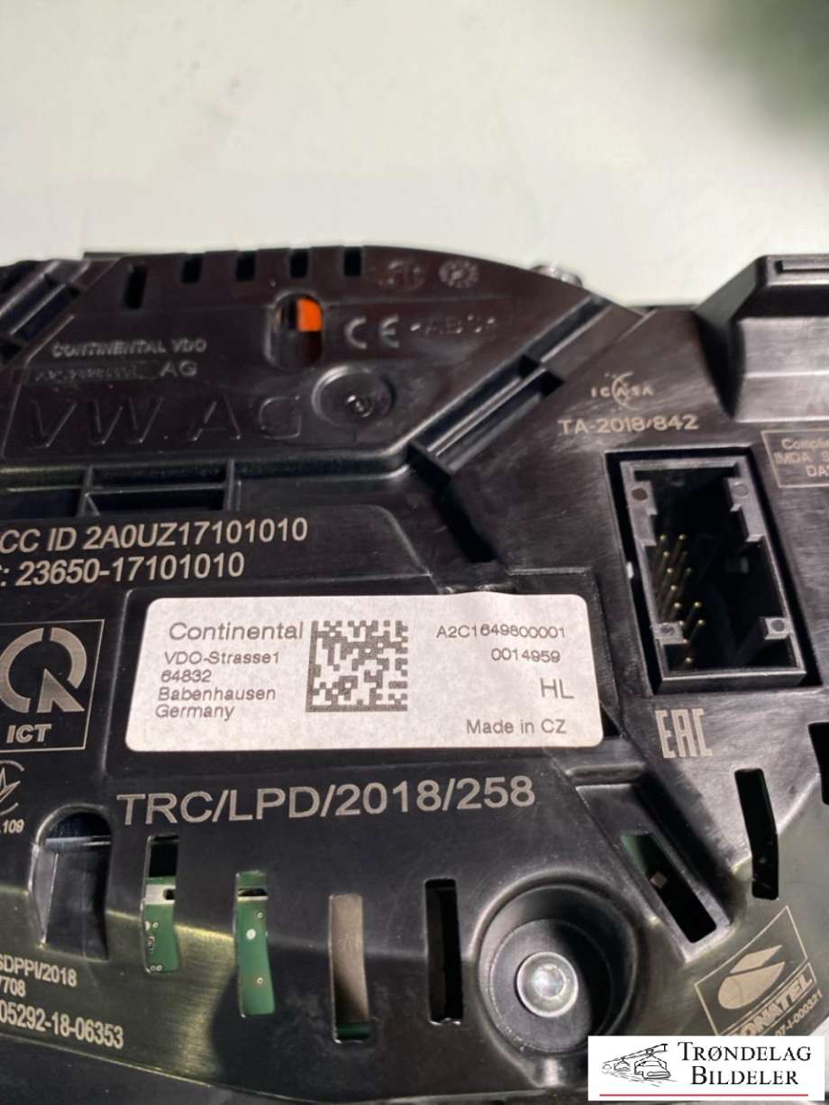 Instrumentpanel til VW e-Golf 2017-2020 (Fase 2) (5G1 920 795 B|)