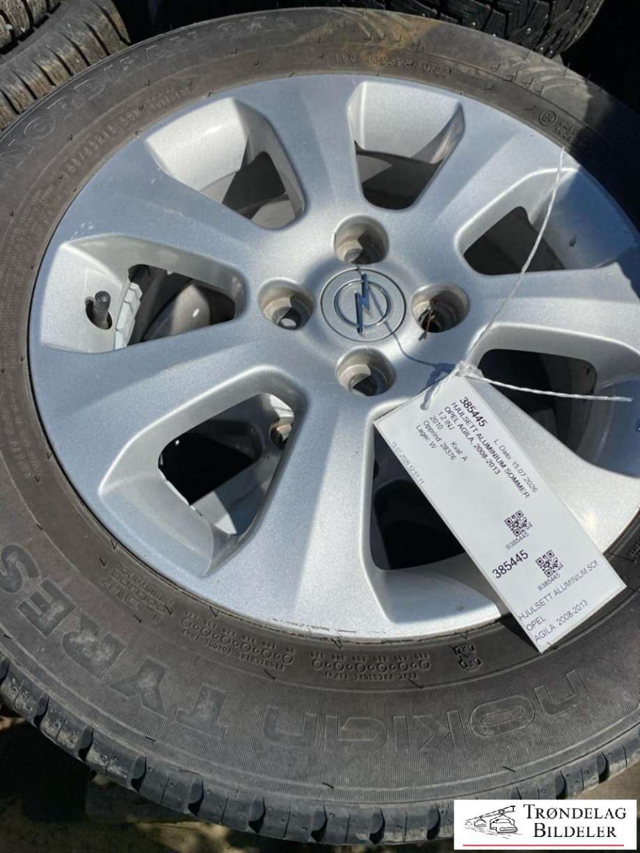 Hjulsett aluminium sommer til Opel Agila 2008-2013 (NOKIAN NORMAN|185/65-15 88H|)