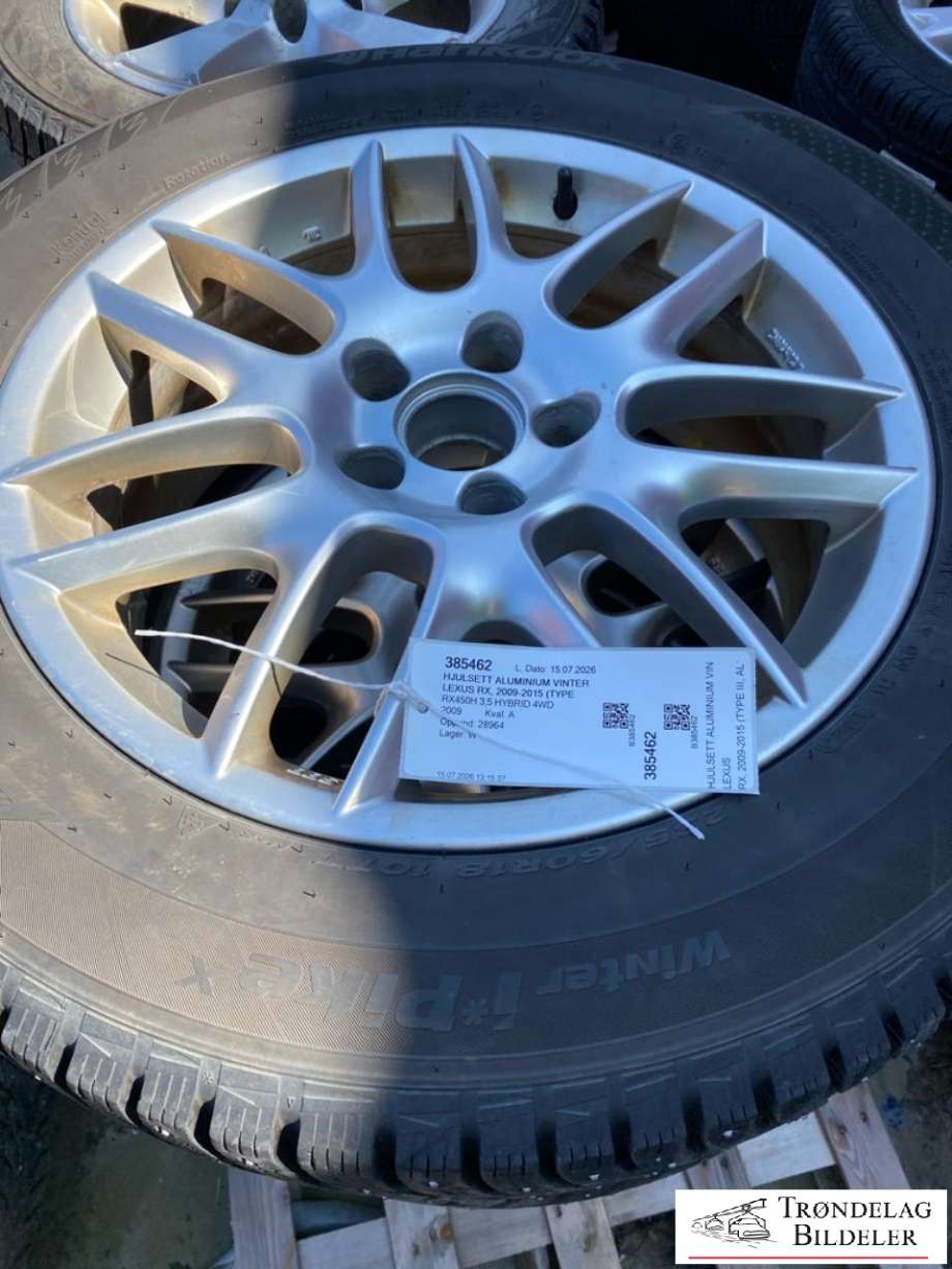 Hjulsett aluminium vinter til Lexus RX, 2009-2015 (Type III) (AL10) (AL10) (PIGGDEKK|235/60-15 107T)