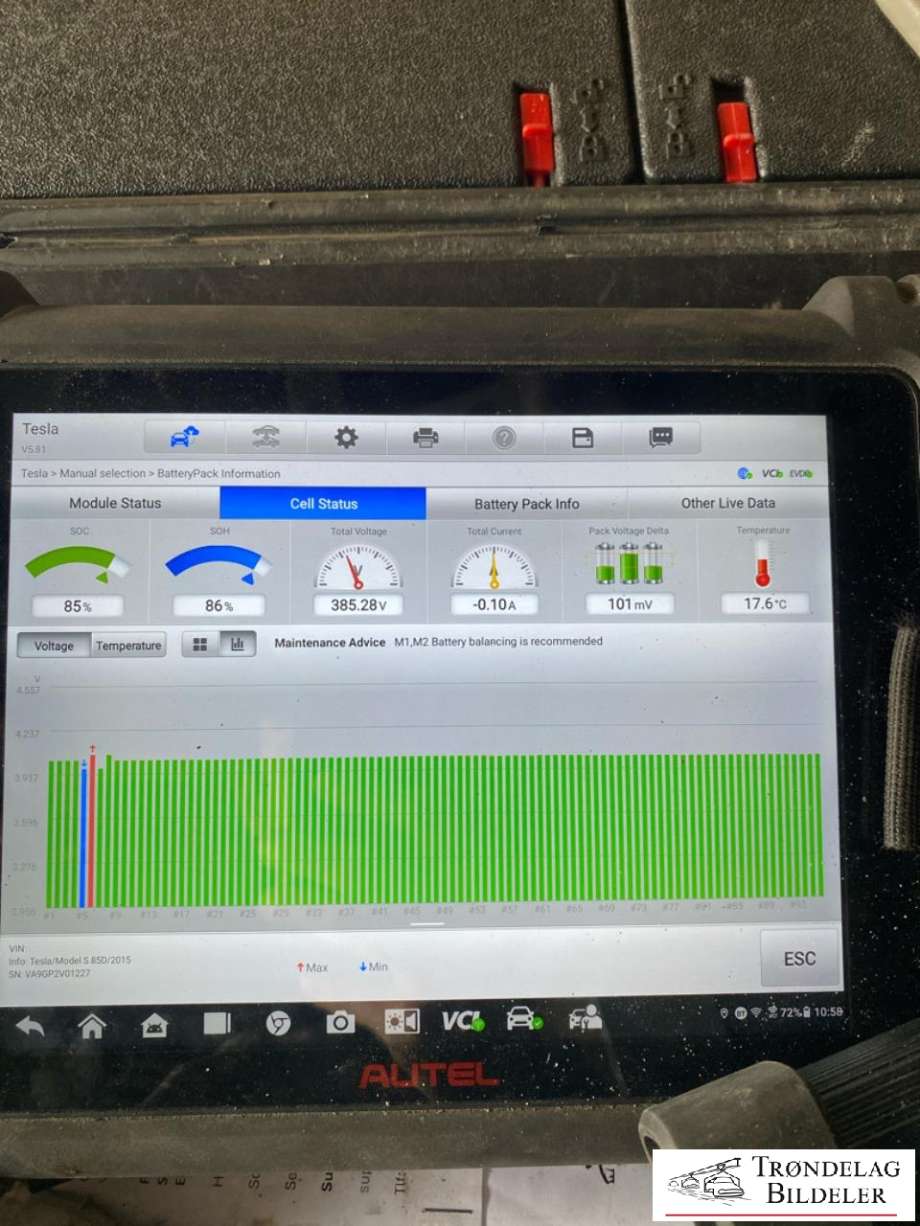 Batteripakke elbil til Tesla Model S 2013-2016 (Fase 1)  
