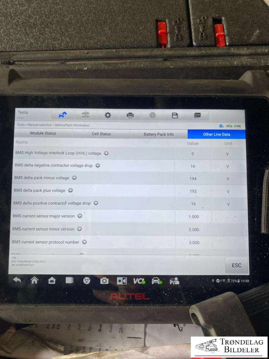 Batteripakke elbil til Tesla Model S 2013-2016 (Fase 1)  