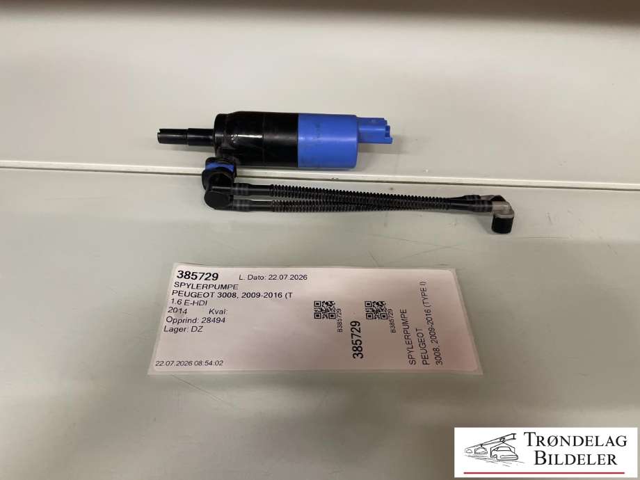 Spylerpumpe til Peugeot 3008 2009-2016 (Type I) (6434 E3|96 880 067 80|)
