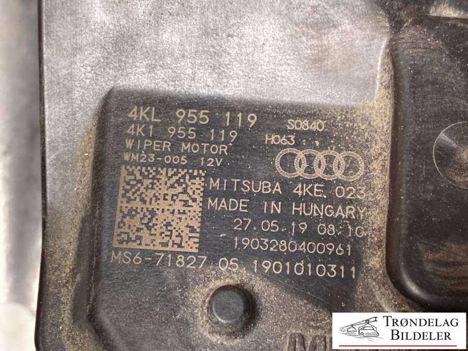 Viskermotor frontrute komplett m/overføring til Audi e-tron 2018-->> (MITSUBA|4KL 955 023 B|4KL 955 023|4KL 955 023 C)