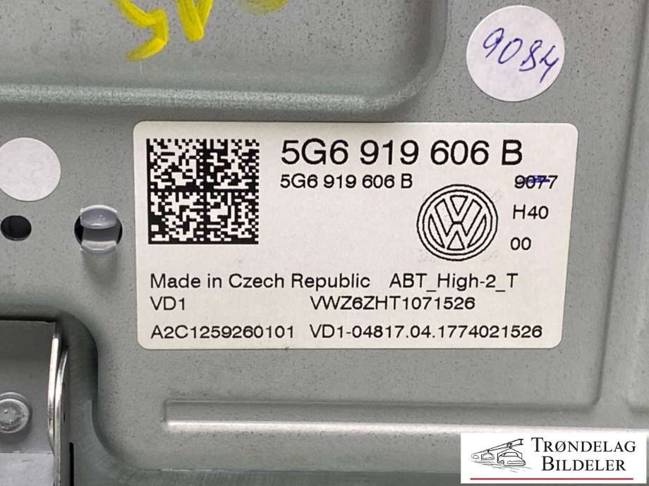 Bilstereo navigasjon skjerm til VW e-Golf 2017-2020 (Fase 2)  (5G6919606B|5G6919606C|A2C1259260101)