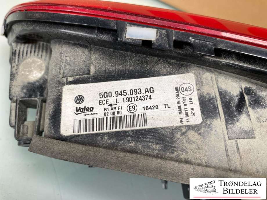 Baklykt venstre indre til VW e-Golf 2017-2020 (Fase 2) (VALEO|5G0 945 093 AG|90124374|)