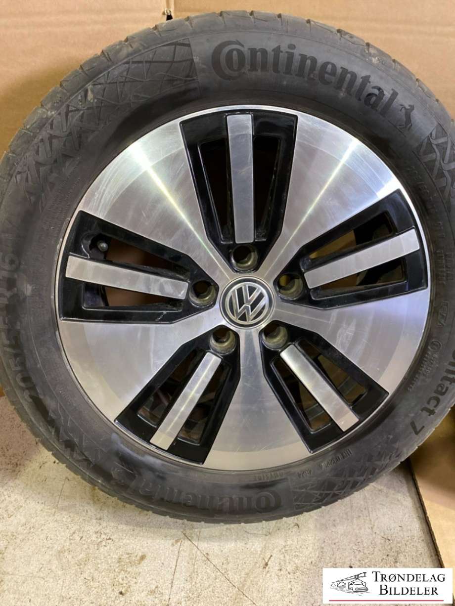 Hjulsett aluminium sommer til VW e-Golf 2017-2020 (Fase 2) (CONTI PREM CONT 7|205/55-16 91V| 5X112/6.5X16/ET46/CB57.1MM|PROD. 46/2024|6MM MØNSTER)