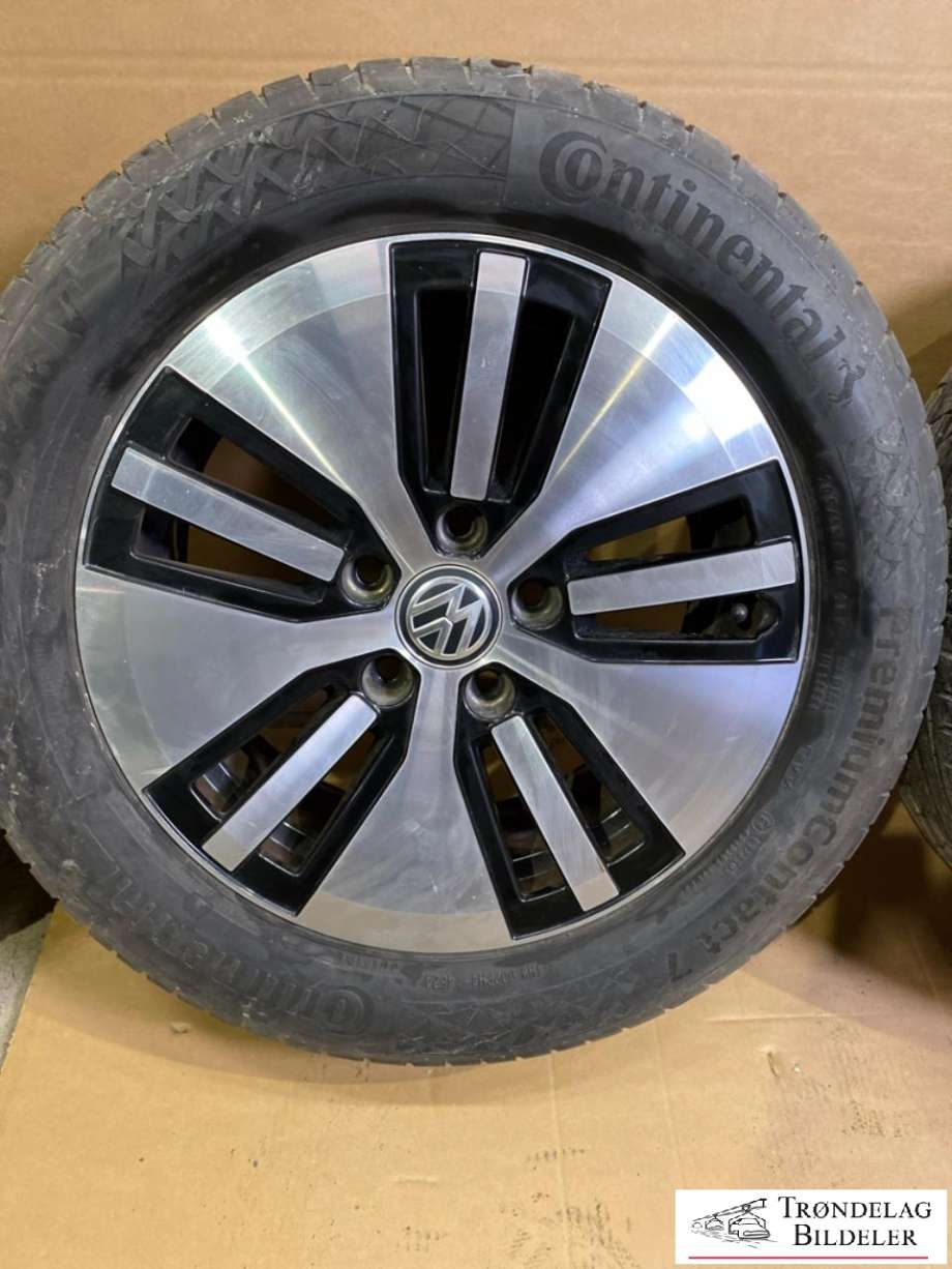 Hjulsett aluminium sommer til VW e-Golf 2017-2020 (Fase 2) (CONTI PREM CONT 7|205/55-16 91V| 5X112/6.5X16/ET46/CB57.1MM|PROD. 46/2024|6MM MØNSTER)