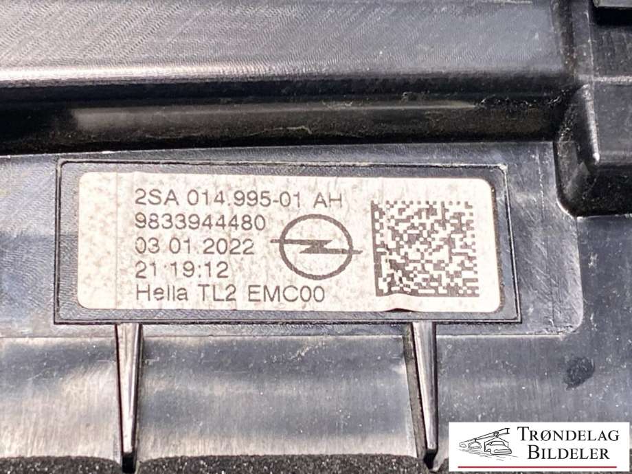 Baklykt høyre indre til Opel Mokka E 2020-->> (Type II)  (HELLA|9833944480|)