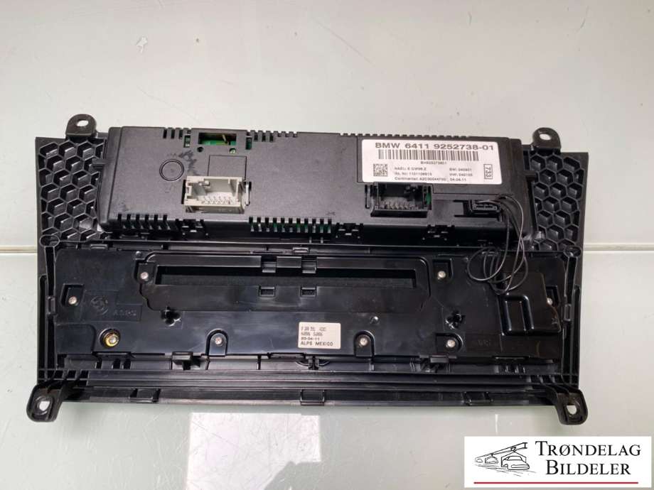 Varmeapparat betjening til BMW X3 2010-2017 (F25) (F25) (64119252738|64119312722|)