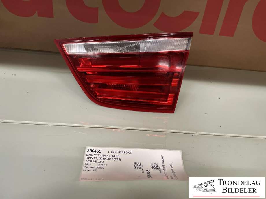 Baklykt høyre indre til BMW X3, 2010-2017 (F25) (F25) (721731412)