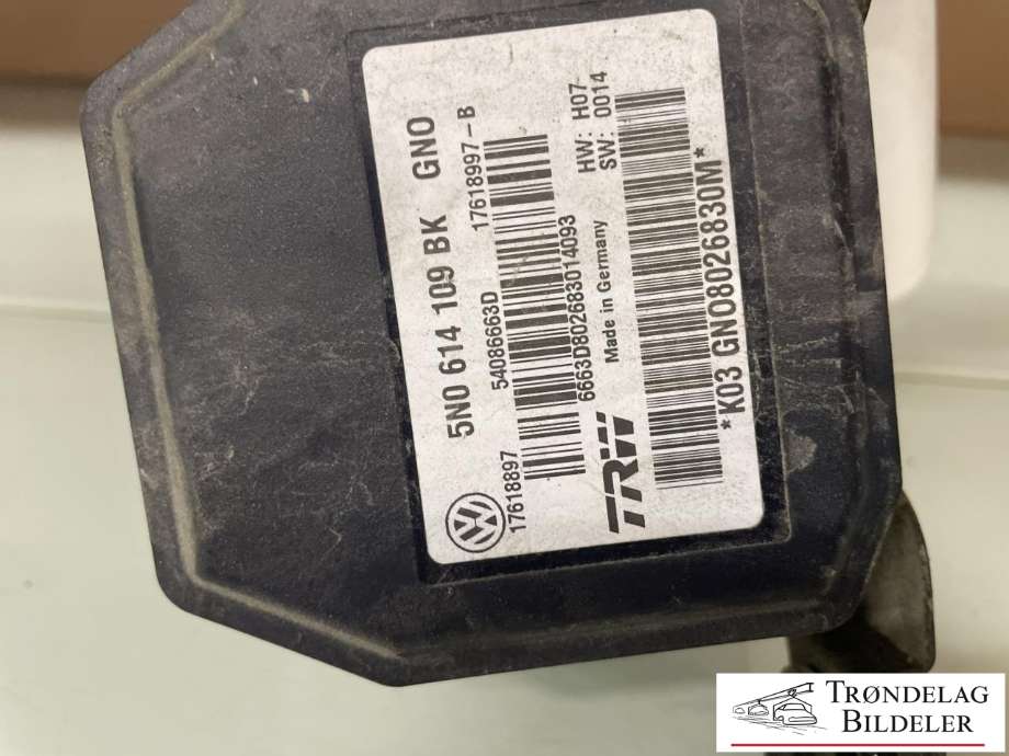 ABS sentral til VW Tiguan 2011-2016 (Type I, Fase 2)  (5N0614109BK|5N0 614 109 BD|5N0 614 109 AP|5N0 614 109 AM|5N0 614 109 AH|5N0 614 109 AG|5N0 614 109 AC|5N0 614 109 AB|5N0 614 109 S|5N0 614 109 D|5N0 614 109 E|5N0 614 109 T|5N0 614 109 AR|5N0 614 109 AL|5N0 614 109 BJ)