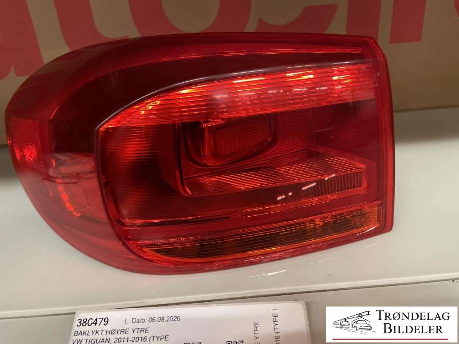 Baklykt høyre ytre til VW Tiguan 2011-2016 (Type I, Fase 2) (5N0 945 096 Q|)