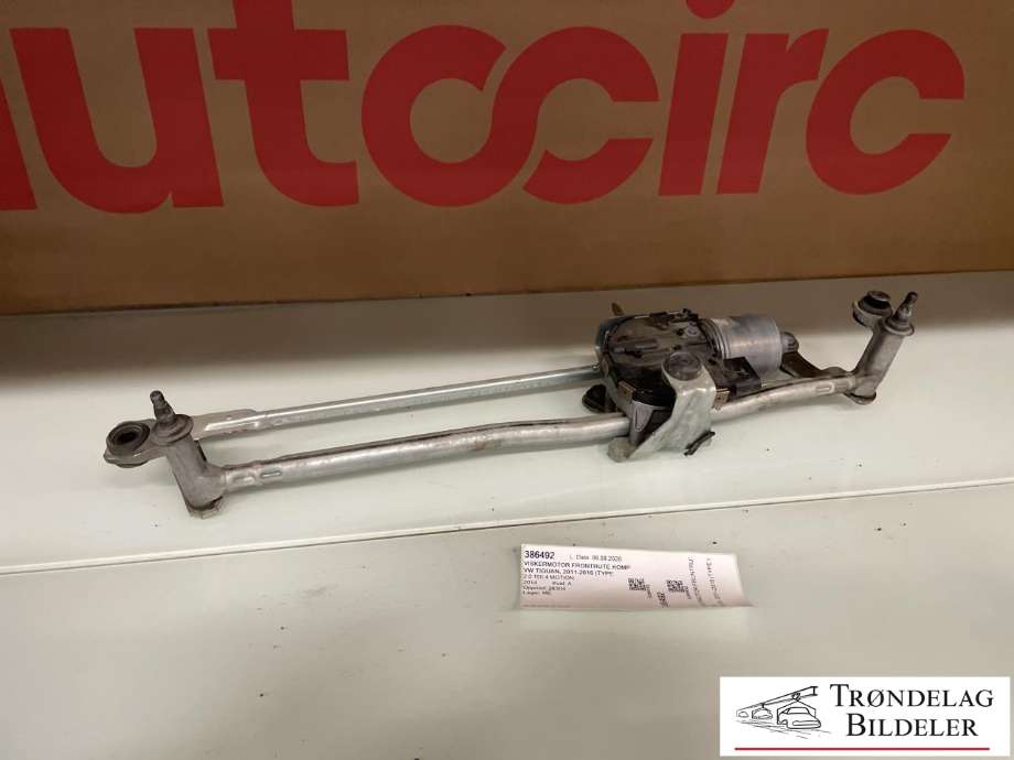 Viskermotor frontrute komplett m/overføring til VW Tiguan 2011-2016 (Type I, Fase 2) (5N1 955 023 D|5N1 955 023 F|)