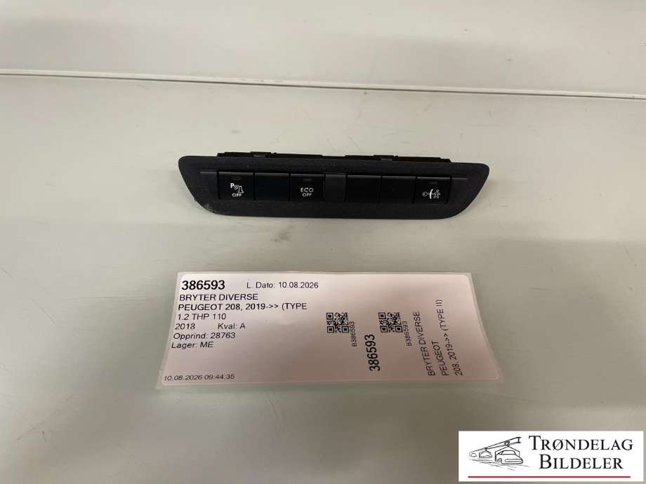 Bryter diverse til Peugeot 208 2012-2019 (Type I)