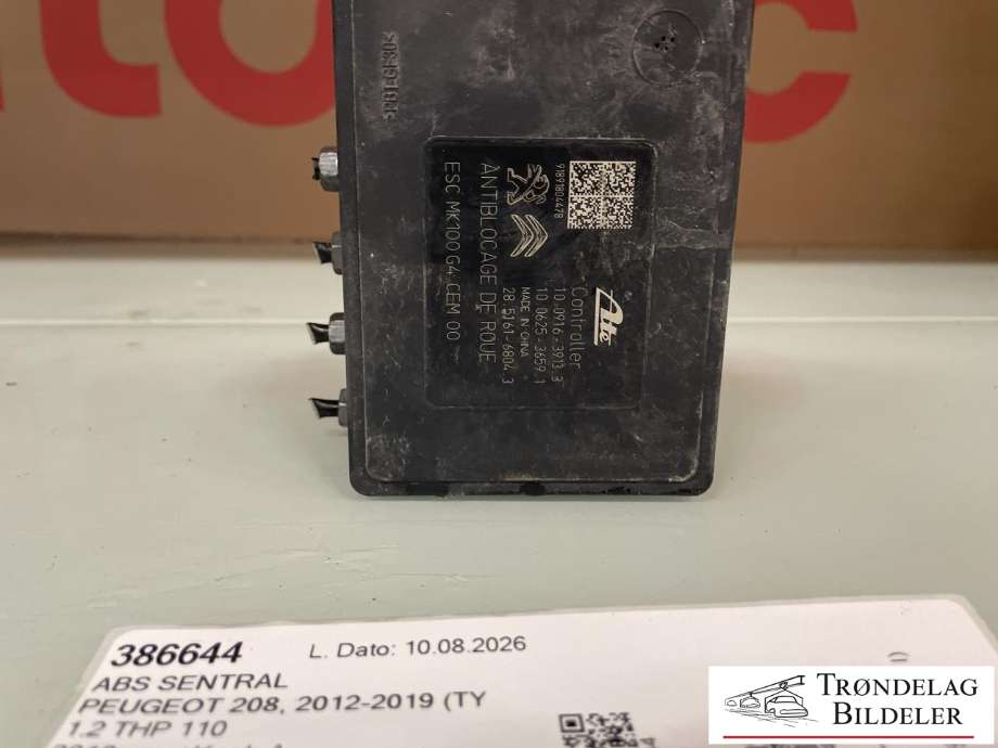 ABS sentral til Peugeot 208 2012-2019 (Type I)  (16 363 178 80|16 825 974 80|)