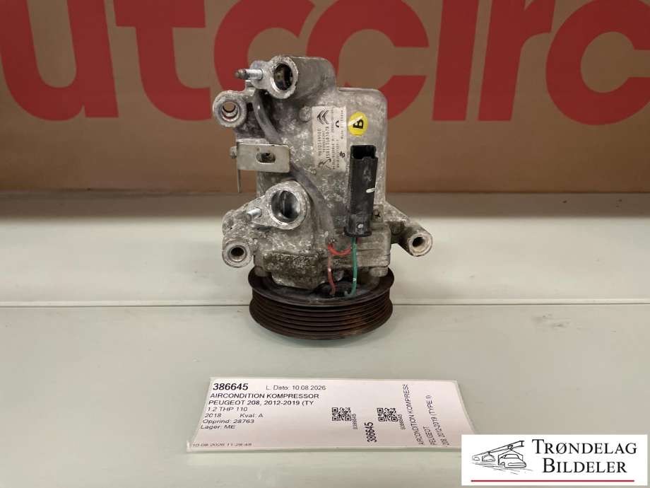 Aircondition kompressor til Peugeot 208 2012-2019 (Type I) (98 103 499 80|16 364 629 80|)