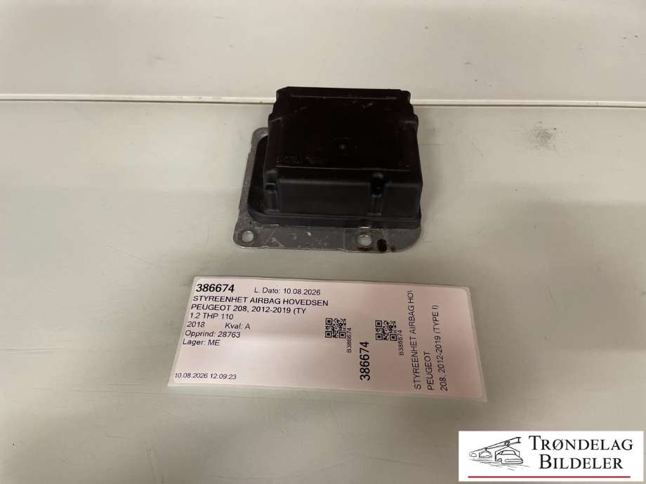 Styreenhet airbag hovedsensor til Peugeot 208, 2012-2019 (Type I)  (98 127 133 80)