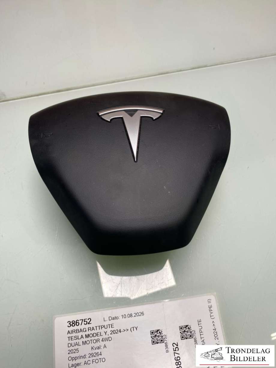 Airbag rattpute til Tesla Model Y, 2024-->> (Type II)  (1626617-00-C)