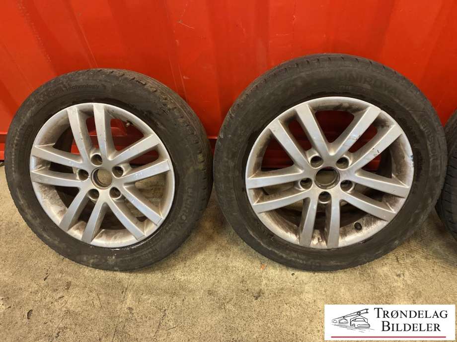 Hjulsett aluminium sommer til VW Golf VI 2008-2012  (UNIROYAL RAIN SPORT|205/55-R16 91V/ET50|MØNSTERDYBDE 3/4MM|PROD 06.22)