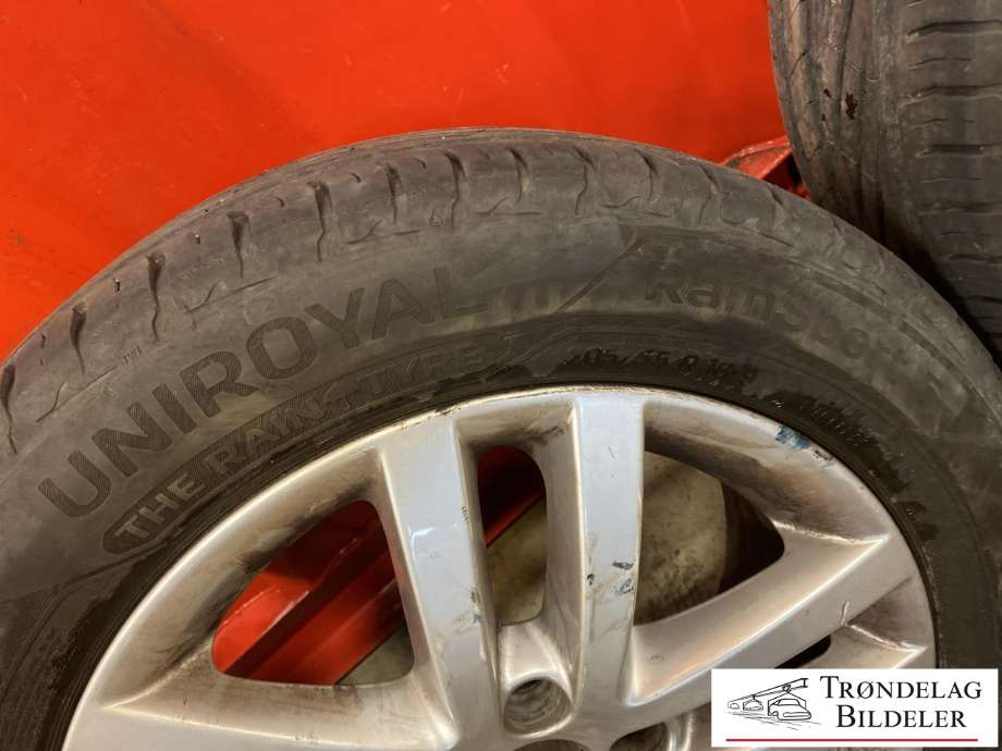 Hjulsett aluminium sommer til VW Golf VI 2008-2012  (UNIROYAL RAIN SPORT|205/55-R16 91V/ET50|MØNSTERDYBDE 3/4MM|PROD 06.22)