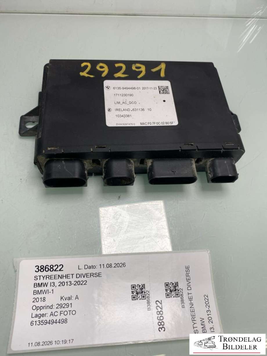 Styreenhet diverse til BMW i3 2013-2022 (61359494498|61359454319|)