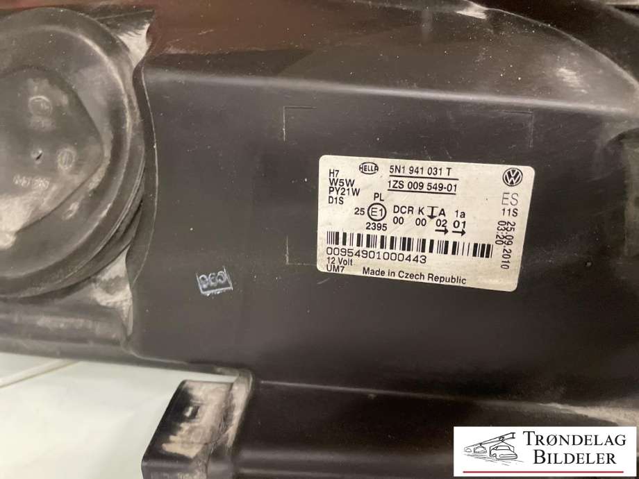 Frontlykt venstre xenon til VW Tiguan 2007-2011 (Type I, Fase 1)  (5N1 941 039 R|)