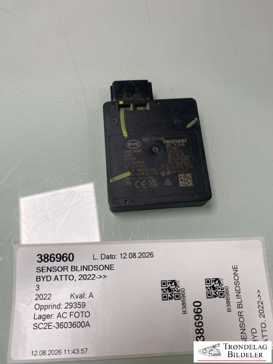 Sensor blindsone til BYD Atto 2022-->> (VEONEER|12891830-00|SC2E-3603600A|)