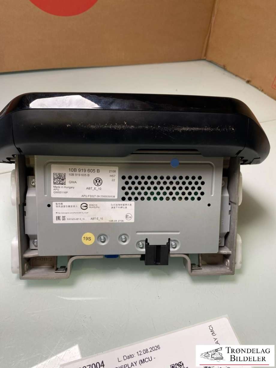 Multimedia display (MCU - Media Controller Unit) til VW ID.BUZZ 2022-->>  (10B 919 605 B|10A 919 605 K|)