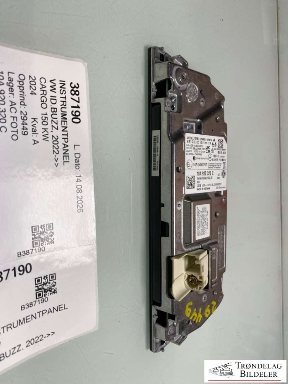 Instrumentpanel til VW ID.BUZZ 2022-->>  (10A920320C|)