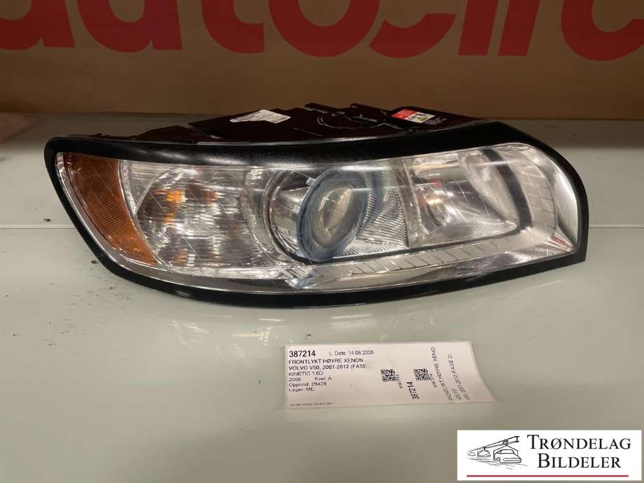 Frontlykt høyre xenon til Volvo V50, 2007-2012 (Fase 2) (32206140)