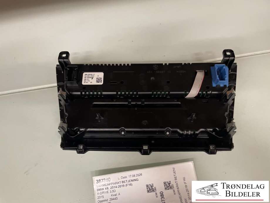 Varmeapparat betjening til BMW X6 2014-2019 (F16) (F16) (64 11 9 388 808|)