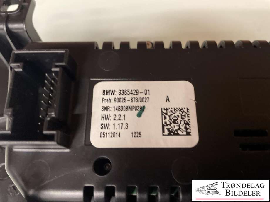 Varmeapparat betjening til BMW X6 2014-2019 (F16) (F16) (64 11 9 388 808|)