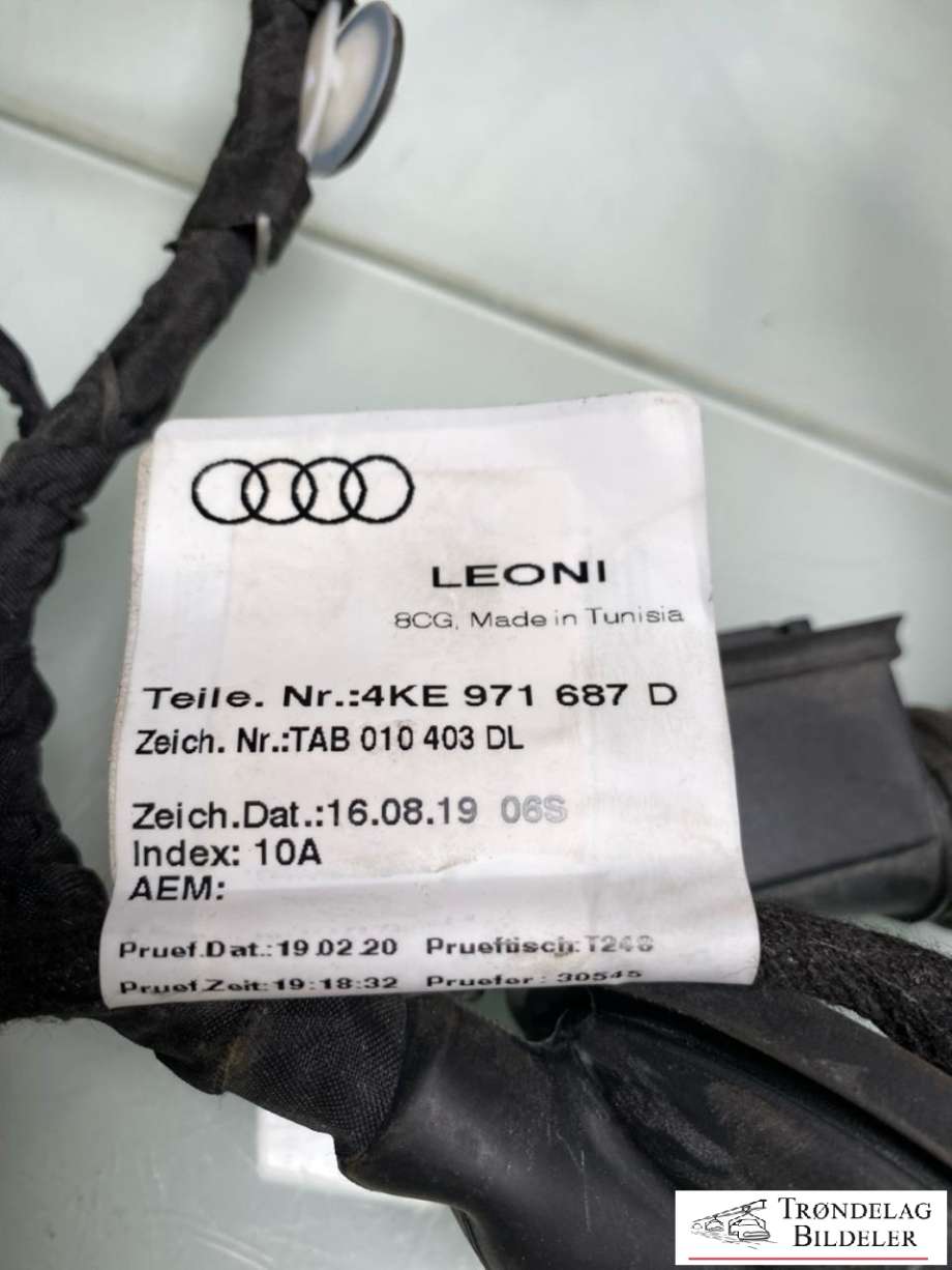 Ledningsnett til Audi e-tron 2018-->> (4KE 971 687 M|4KE 971 687 D|)