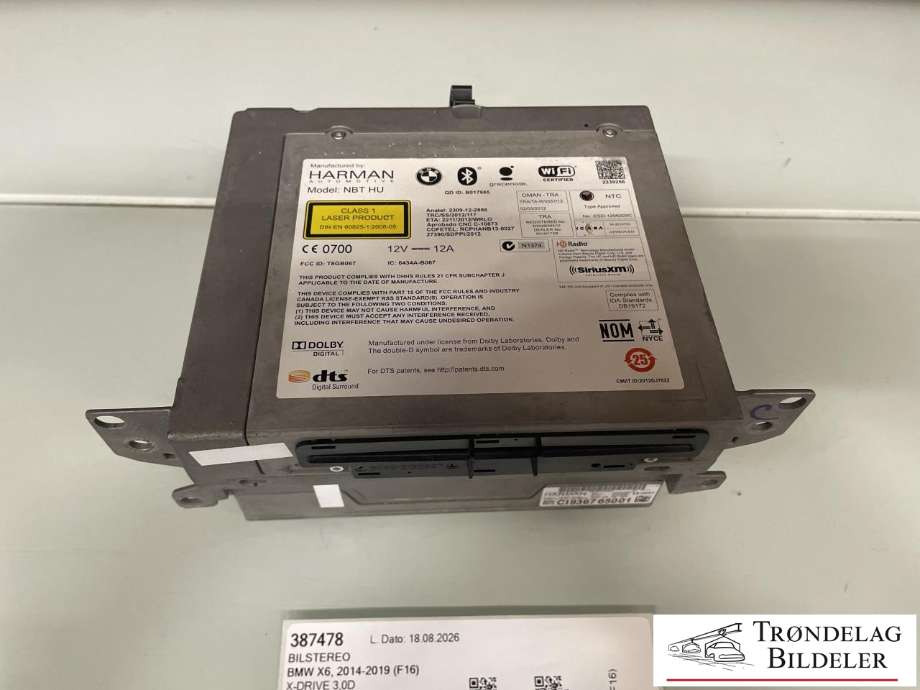 Bilstereo til BMW X6 2014-2019 (F16) (F16) (65 12 6 819 950|65 12 6 826 790|)