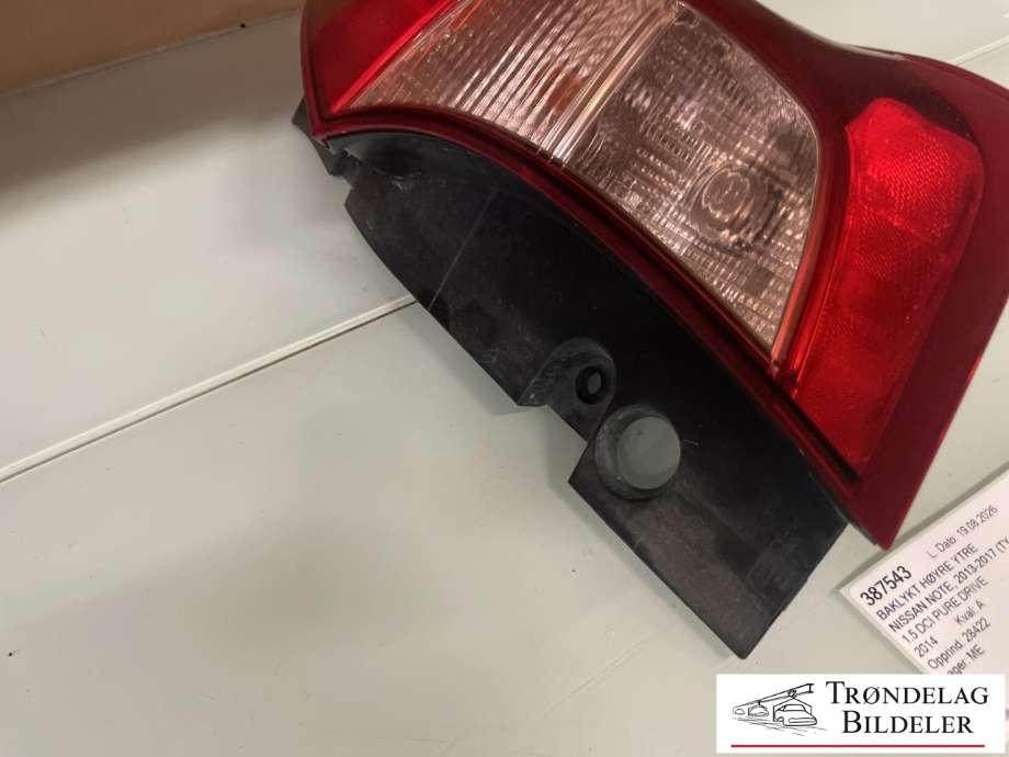 Baklykt høyre ytre til Nissan Note 2013-2017 (Type II)  (265503VA0A|)