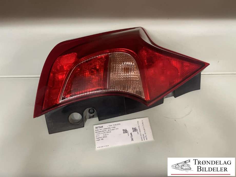 Baklykt venstre ytre til Nissan Note, 2013-2017 (Type II)  (265513VA0A)