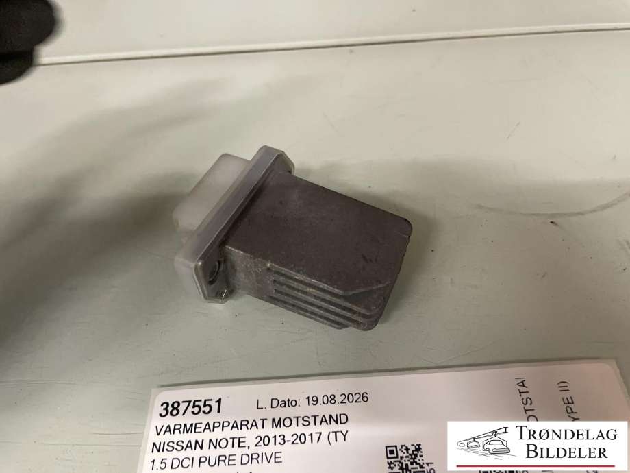 Varmeapparat motstand til Nissan Note 2013-2017 (Type II)  