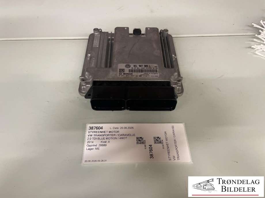 Styreenhet motor til VW Transporter / Caravelle, 2009-2015 (Fase 2) (T5) (T5) (03L907309L)