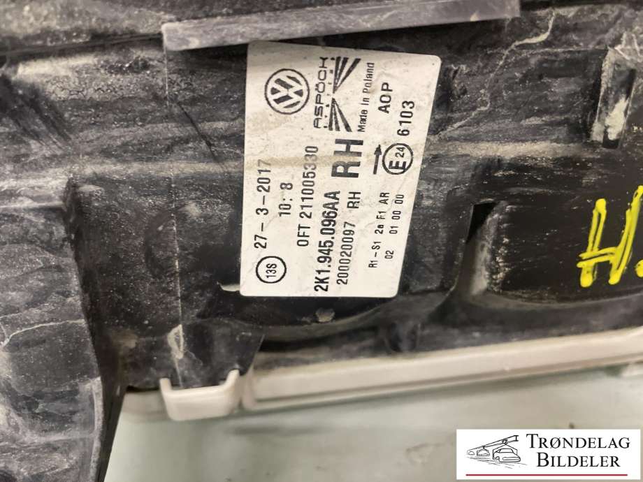 Baklykt høyre til VW Caddy 2015-2020 (Type III, Fase 3) (2K1 945 096 AA|)