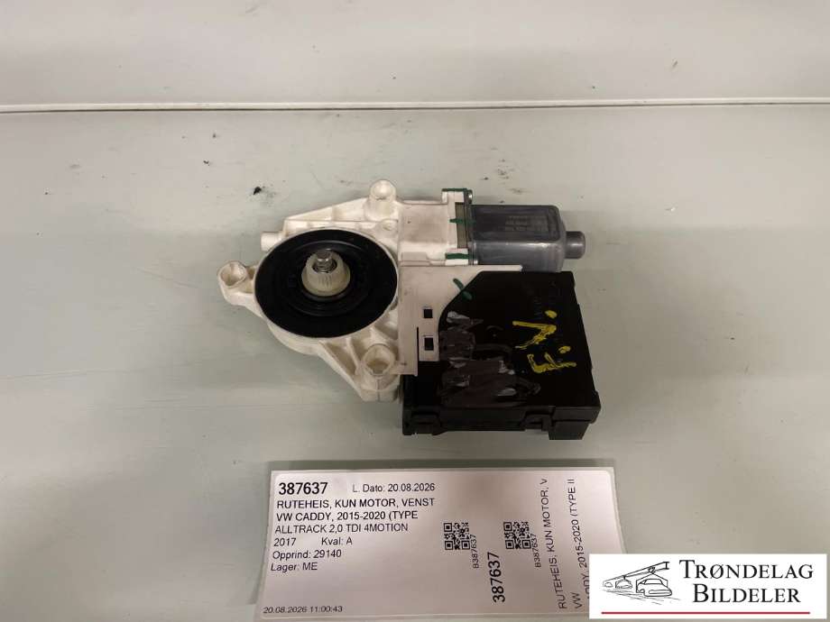 Ruteheis, kun motor, venstre foran til VW Caddy 2015-2020 (Type III, Fase 3) (2K5 959 702 A|)