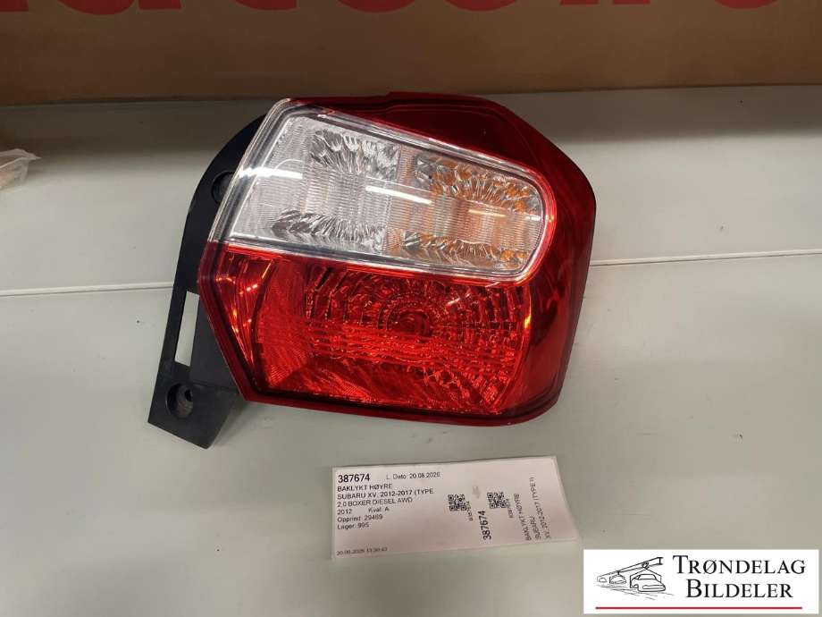 Baklykt høyre til Subaru XV 2012-2017 (Type I) (84912FJ040|)