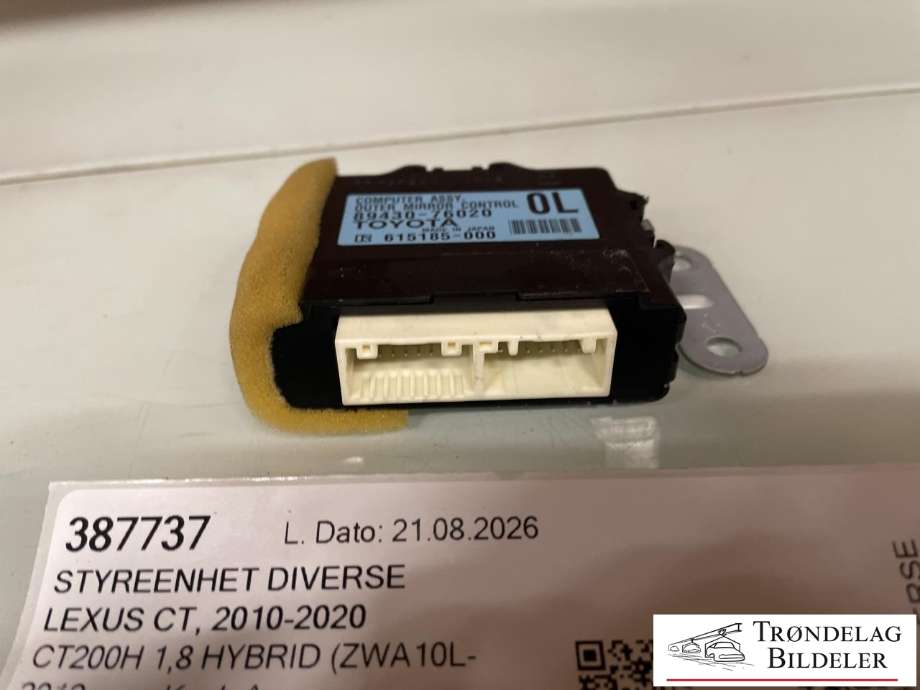 Styreenhet diverse til Lexus CT 2010-2020  (89430-76020|)
