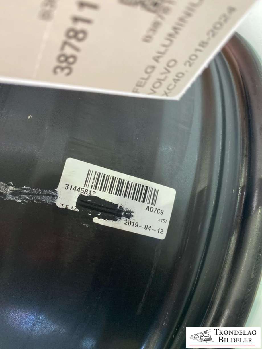 Felg aluminium til Volvo XC40 2018-2024 (OEM|31445812|7.5X18|ET50.5|R126|)