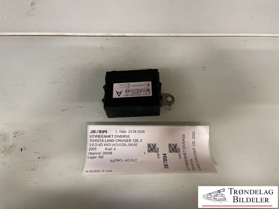 Styreenhet diverse til Toyota Land Cruiser 120, 2002-2009 (89780-60320)