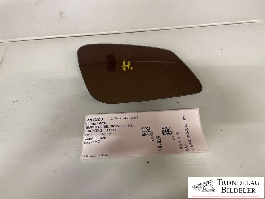 Speil høyre til BMW 3-Serie, 2012-2018 (F30/F31/F34) (F30/F31/F34) (51 16 7 285 000)
