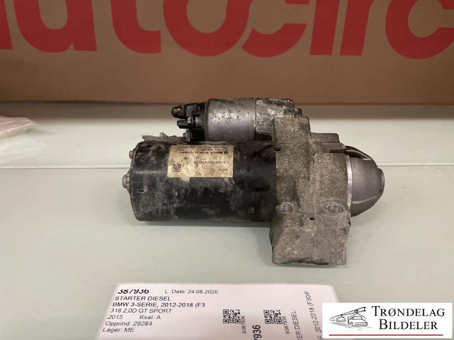 Starter diesel til BMW 3-Serie 2012-2018 (F30/F31/F34) (F30/F31/F34) (12 41 7 798 006|12 41 7 804 140|12 41 7 812 034|12 41 7 823 700|12 41 7 823 701|12 41 8 506 657|12 41 8 509 198|12 41 8 515 795|12 41 8 515 796|12 41 8 519 154|12 41 8 570 238|12 41 8 570 383|12 41 8 574 102|12 41 8 577 006|LRS04025|0001148509)